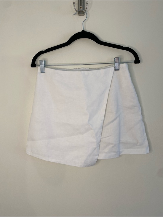 Quince Pants - Quince 100% European Linen Skort White Elastic-Waist Size 4